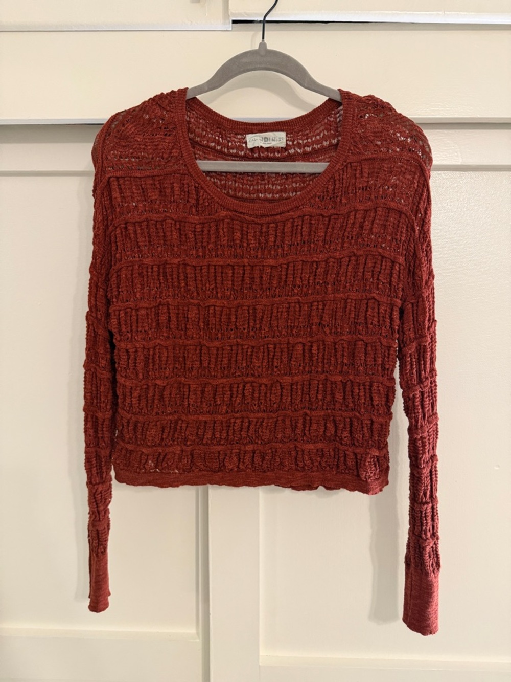 NATURAL LIFE Rust Red Knit Long Sleeve Top